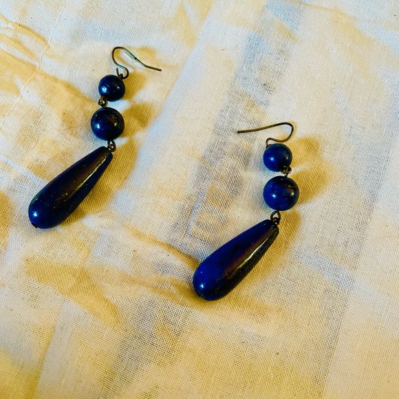 Antique Lapis drop earrings. Just stunning! - Picture 2 of 7